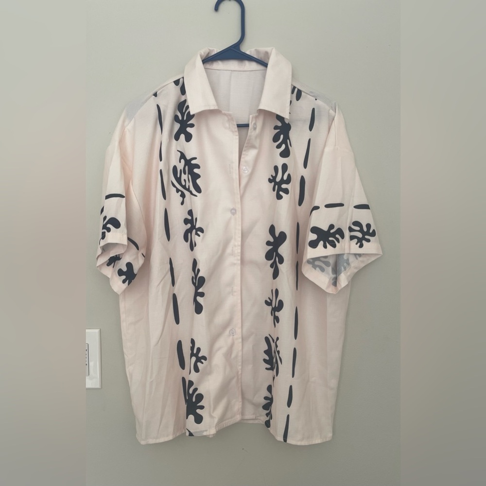 Cream with black Blouse